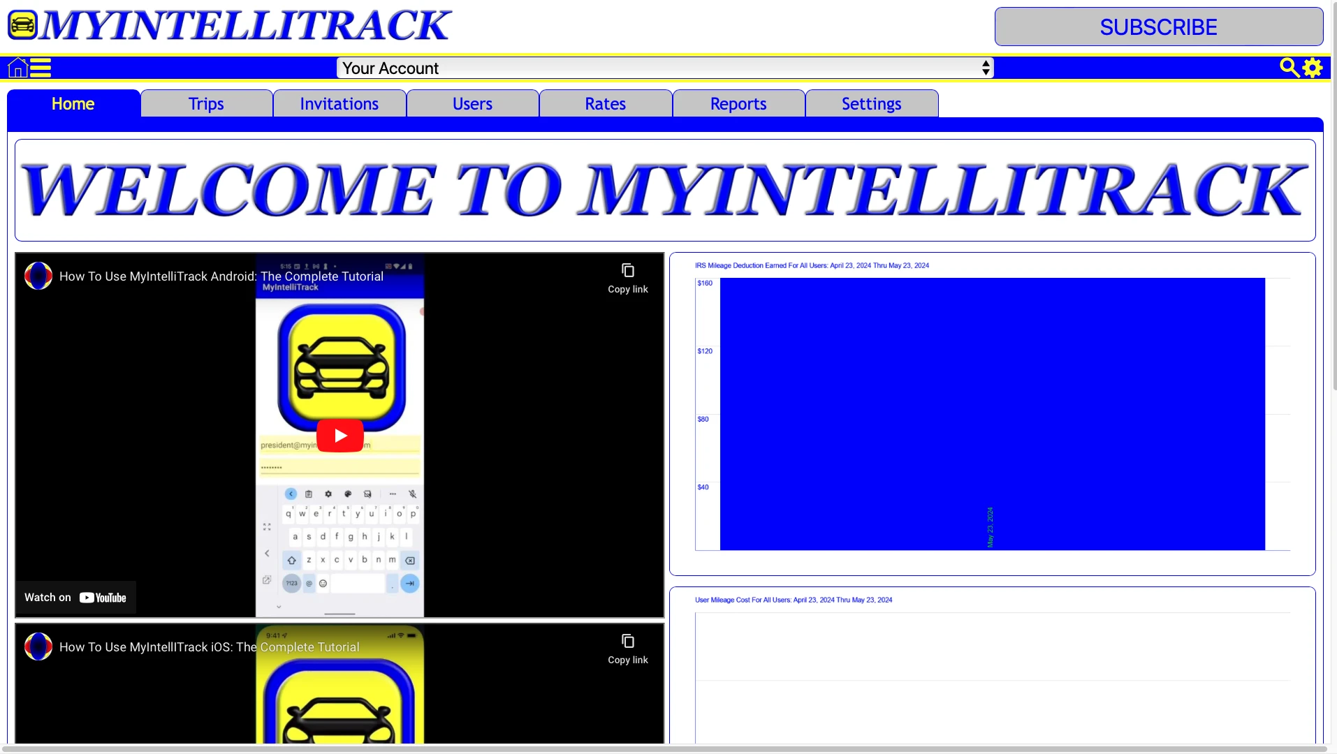 Images For MyIntelliTrack Cloud GPS Business Mileage Tracking SaaS Software For The Web